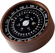 SHOWERORO Wooden Perpetual Calendar Sundial-shaped Calendar Artware for Home Decor Tabletop Decor