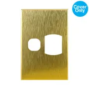 Connected Switchgear GEO Vertical Single Powerpoint Brushed Brass Aluminium Cover