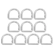 10 Pcs 27mm D Shaped Spring Snap Keychain Clip for Purses Silver
