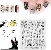 Rolabling Nail Stamping Plate Christmas Halloween Nail Art Plates Image Transfer Template Manicure Stencils Printing DIY Tool（Halloween 012）