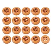 50Pcs Wooden Buttons 9mm 4 Hole Round Wood Sewing Button Craft, Earthy Yellow