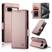 Wallet Case For Google Pixel 8A,Slim Protective Shockproof Case With Card Holder,Premium PU Leather Kickstand-Rose Gold