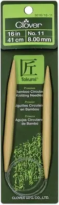 Takumi Bamboo Circular Knitting Needles 16"-Size 11/8mm 1616-11