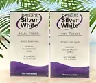 2 X BRILLIANT SILVER WHITE HAIR TONER POST SAME DAY15ml Remove Yellow Brassy
