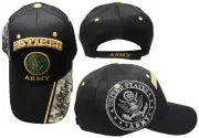 Officially Licensed Army Vet Veteran Retired ARMY Emblem Black SHADOW Cap Hat