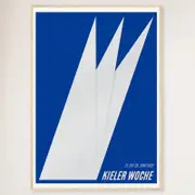 Galrie Kieler Woche 1968 Regatta Vintage Art Poster - Sailing History, Wood Frame, 70 x 100cm (28 x 40inch)