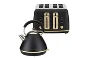 Morphy Richards Ascend 1.5L Pyramid Kettle & 4 Slice Toaster Soft Gold & Black