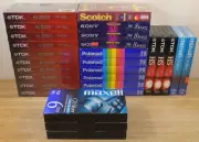 25x SEALED Vtg Blank VHS Tapes 6hr & 8hr Maxell TDK Polaroid Sony Scotch