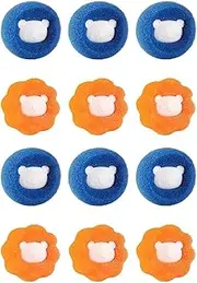 WUNZILO Pack of 12 Pet Hair Remover for Washing Machine, Dryer Balls, Cat Hair Catcher, Dog Hair Remover, Washing Balls for Tumble Dryer, Reusable, Anti-Winding, Lint Ball for Washing Machine