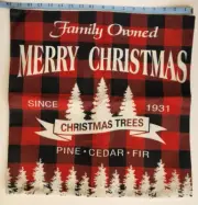 Christmas Holiday Pillow Covers 18x18 Decor Farmhouse Red and White Set of 4 NEW