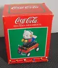 1997 Enesco Coke A Cola Bear In Wagon With Bottles Of Coke Ornament