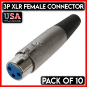 XLR Female Connector 3 PIN 3P Microphone Jack MIC Speaker Audio Adapter 10PCS