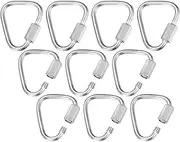 uxcell 10-Pack Quick Chain Link Connector, M3.5 1/8" 304 Stainless Steel Triangle Locking Repair Chain Links for Swing/Camping/Hiking/Backpack, Twist Key Ring Screw Chain Link [Silver]