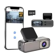 Dash Cam 4K UHD 2160P Front Dash Camera for Cars with 64GB Card, 1.47" Screen...