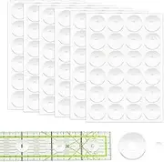 144Pcs Non-Slip Silicone Grips for Quilt Templates, Adhesive Rings for Quilting and Sewing Rulers, Non-Slip Ruler Grip Rings With Adhesive Backing