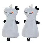 2Pcs Cartoon Hippo Hand Towel Cute Animal Bath Towel Wiping Towel Children