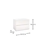 Nexera Nightstand 16.75" H X 23.75" W, Wood Frame W/ Drop Down Door In White
