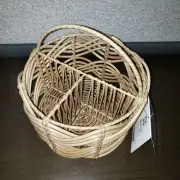 Better Homes & Gardens Alameda Rattan Utensil Caddy Serving Basket Round Resin