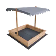 Kids Wooden Toy Sandpit with Adjustable Canopy
