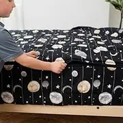 Beddy's Nod & Winks, Kids Zipper Bedding Set, Twin Size Bedding Mattress Cover, Sheets and Zipper Comforter Set, Out of This World Zipper Bedding, Black 3 Piece Bedding Set