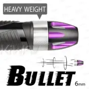 Motorcycle Heavy Bar End Bullet Purple w/ Silver Base Universal Fit M6 Thread ε