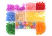 300 pieces Frosted Matte Mixed Colors Lucite Petunia and Calla Lily Flower Beads
