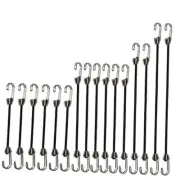 Mini Bungee Cords with Hooks. Versatile Outdoor Bungee Cord Four sizes 16 Black