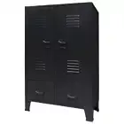 Industrial Metal Wardrobe Closet Organiser With Drawer Clothes Storage Cabinet