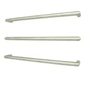 Radiant Brushed 800mm Round Single Bar Heated Towel Rail (Left or Right Wiring) BRU-SBRTR-800
