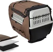 BALAPET Large Thickened Dog Kennel Cover Insulated, Durable Waterproof Oxford Fabric and Filling Cotton Dog Crate Cover with Windows, Privacy Cover for Light Reducing Puppy Training Cage Topper