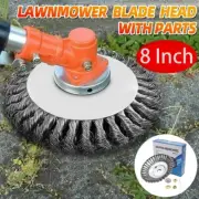 8 Inch Trimming Head Wire Wheel Brush Cutter Weeder Head Strap Adapter Kit US