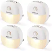 Plug in Night Light with Motion Sensor and Dusk to Dawn Sensor, Mini Warm White