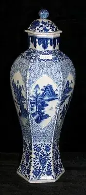 40cm Chinoiserie vase Blue and White Chinese Porcelain Ginger Jar