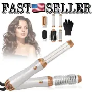 6-in-1 Hair Styling Set Ionic Brush Curling Wand& Straightener for All Styles
