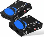 OREI Audio Over Cat5e/6 Extender Upto 1000 Feet - Extend Digital Optical Coxial Toslink Signal Over LAN Ethernet Power Over Cable for Long Distance Extension Dolby Digital, DTS 4.1, DTS-HD, PCM