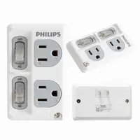 在飛比找PChome24h購物優惠-PHILIPS CHP3020W 2開2插電腦壁插