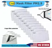 10 Pack Adult Replaceable Face Mask Carbon Filter PM 2.5 -IN STOCK USA