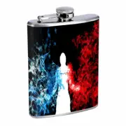 Fire And Ice Em10 Flask 8oz Stainless Steel Hip Drinking Whiskey