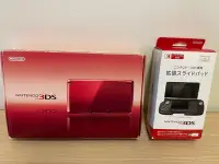 在飛比找Yahoo!奇摩拍賣優惠-3DS 日規金屬紅主機盒裝+配件(64G已改B9S系統)