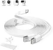 Itramax Blink Mini 2 Power Cord 6M 2Pack,Flat USB C Extension Cable,Extra Long USB A to USB C Charging Cable Type C 2.0 for Blink Outdoor 4 4th Generation,Petcube Cam 360,Xiaomi Smart Camera C400