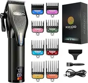 Hair Clippers for Men + T-Blade Trimmer Kit, Rechargeable Barber Trimmer with LCD Display & Guide Combs for Hair Cutting, Cordless Hair Clipper, Professional Clippers Set for Home Use