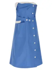 [Miu Miu] Miu Miu-Deconstructed Mini Dress Abiti Celeste-Donna 40IT