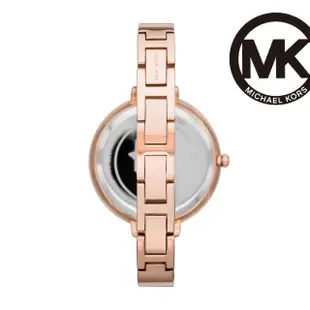 【Michael Kors 官方直營】Outlet Charley 時尚璀璨LOGO鑲鑽女錶 玫瑰金色合金鍊帶 手錶 38MM MK4433