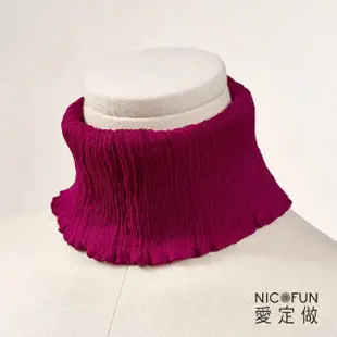 【NicoFun 愛定做】100%Silk真絲 流行色彩百搭圍脖(100%桑蠶絲 領巾 圍巾 圍脖 髮帶 皺褶絲巾)