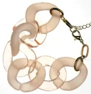 Ganz Chunky Chain Link Bracelet Peach Jewelry Lady Birthday Xmas Gift Adjustable