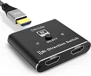 Dbilida 8K HDMI 2.1 Switch, 48Gbps 8K HDMI Switcher Splitter 2 in 1 Out Support 4K@165Hz/144Hz/120Hz, 8K@60Hz, Bi-Directional for PS5/PS4, Xbox, Roku, Apple TV, Fire Stick