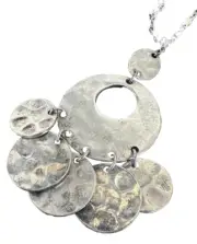 Silver Metal Necklace NWT White House Black Market Hammered Bonnie J 17 1/2"