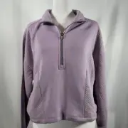 SPYDER Active Women's Long Sleeve Cropped Pullover Zip Lilac Purple Top Large