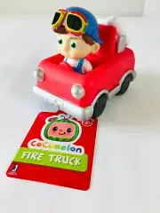 COCOMELON Red Fire Truck Free Wheeling Vehicle Toy Truck Mini TomTom Figure New