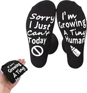 [dinghaole] Pregnancy New Mum Gifts, To Be Gift Pregnant, Novelty Funny Cotton Calf Socks,Comfortable Non-Skid Maternity Sock,Novelty Maternity Labor, dark, One size